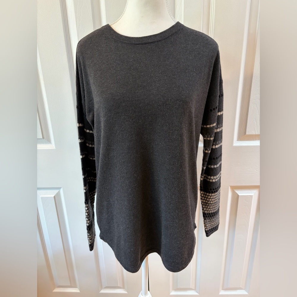Smartwool Charcoal Gray Shadow Pine Merino Wool Blend Crew Pullover Size M?